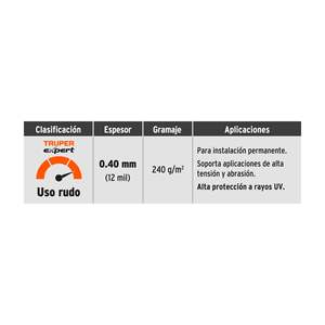 Tela resistente, verde oliva, 3x4 m, Truper Expert Box da 2, 16374