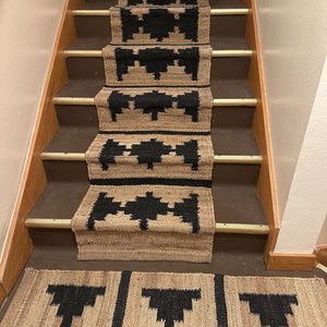 Handmade Traditional Jute Stair <b>Runner</b> Reversible <b>Washable</b> Geometric Pattern Low Pile Thin/Medium Thickness Home Use - Product Image 6