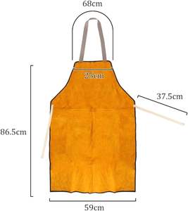 Cow Split Leather <b>BBQ</b> Grill Heat Resistant Welding <b>Apron</b> - Product Image 2