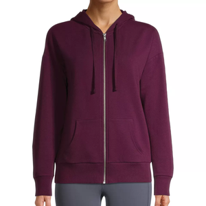 Vente en gros de sweats à capuche décontractés de haute qualité, à manches longues, zippés, en coton, avec impression personnalisée / broderie, sweats à capuche pour femmes - Product Image 1