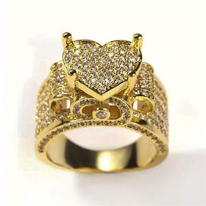 Bague Cœur en Moissanite Taille Princesse Style Hip-hop Luxe Rétro Punk Unisexe pour Fiançailles en Argent 925 Plaqué Rhodium Certifié - Product Image 4