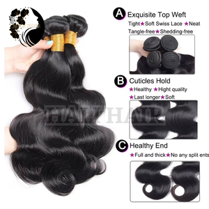 Texture douce longue durée Extensions humaines de vague de corps personnalisées couleurs trame vietnamienne naturelle 100% Remy noir Super Double dessiné - Product Image 3