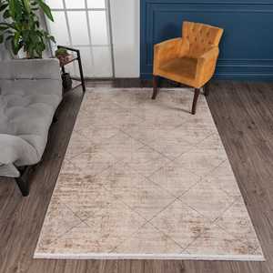 พรมปูพื้นเน็ตไลน์ โฮมดีโป รุ่นเบจ โมเดิร์น มาซซินี 1490 ผลิตจากวิสโคส 60% อะคริลิก 40% ไม่หลุดร่วง ทำความสะอาดง่าย ทนทาน - พรมปูพื้นและชุดพรมสำหรับบ้าน - Product Image 4