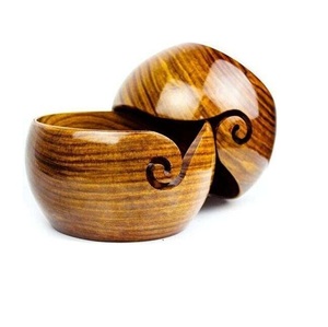 Cuenco de hilo de madera hecho a mano ligero para organización de hilo Cuenco de madera pulido para alimentación de hilo sin enredos - Product Image 6