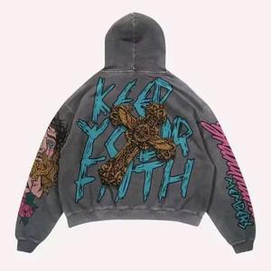 Hip Hop Vintage Pickled Hoodie grueso logotipo personalizado sudaderas con capucha de gran tamaño para hombres moda para hombres Streetwear pulóver de gran tamaño - Product Image 5