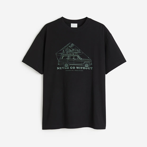 Camiseta de Algodón con Estampado para Hombre, Manga Corta, Cuello Redondo, Corte Regular, Informal, Transpirable, Ligera, Estilo Urbano, Gráfico - Product Image 2