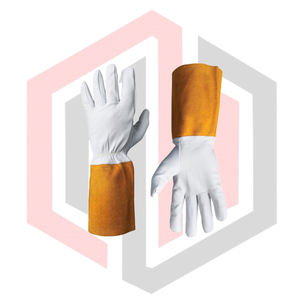 ถุงมือหนังวัวสีน้ำตาลสำหรับงานเชื่อม ทนทาน ป้องกันการฉีกขาด ป้องกันการบาด ป้องกันความร้อน สำหรับดับเพลิง หนัก 11 ออนซ์ - Product Image 4