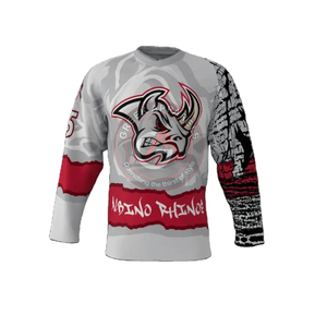 เสื้อเจอร์ซีย์เล่นฮ็อกกี้น้ำแข็งพิมพ์ซับลิเมชันเสื้อยืดพิมพ์ลาย - Product Image 4