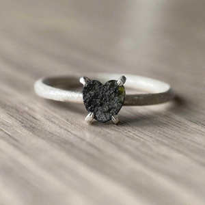 Auténtico anillo de plata esterlina con piedras preciosas de moldavita Natural 100%, hermoso diseño hecho a mano, regalo de aniversario de boda para mujer - Product Image 3