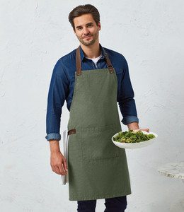 Custom Logo Reusable Eco-Friendly Cotton Washed Denim Sleeveless Artist Work <b>Bib</b> <b>Apron</b> Cross Adjustable Straps Pockets Cleaning - Product Image 1