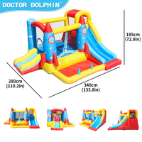 Château gonflable multifonctionnel avec toboggan, en stock, en tissu Oxford, pour enfants