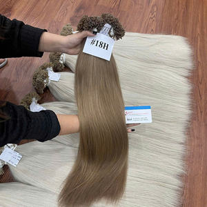 Venta al por mayor caliente proveedor vietnamita queratina pre-consolidado extensiones de cabello Remy doble dibujado punta plana extensiones de cabello liso - Product Image 4