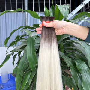 Raides Ombre Couleur Humain Remy Extension de Cheveux Meilleure Qualité Vierge Double Dessiné En Vrac Cheveux Cheveux Vietnamiens avec Surbrillance Couleur - Product Image 2