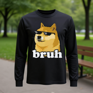 Camiseta de manga larga con estampado de perro shiba inu, camiseta unisex de cuello redondo para adultos, top gráfico para amantes de las razas japonesas - Product Image 3