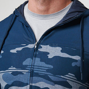Sweat à capuche zippé sérigraphié, design personnalisé, tissu confortable, fermeture éclair intégrale, pull décontracté - Product Image 4