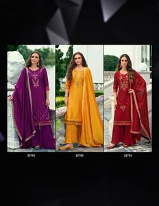 ชุดเดรสผ้าไหม Vichitra Kurti และ Dupatta ชุดออกแบบโดยดีไซน์เนอร์2024ใหม่ล่าสุด - Product Image 6