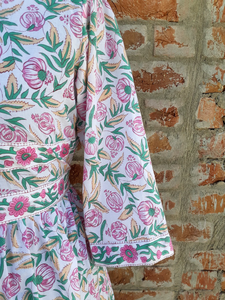 Bloque de mano impreso 100% algodón vestido indio Casual túnicas y vestido largo con decoración bordada" - Product Image 6