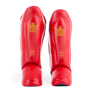 Muay Thai MMA Boxing <b>Shin</b> Guards <b>Shin</b> Protection <b>Pads</b> Professional Protection Synthetic Leather Buckle Closure - Product Image 5