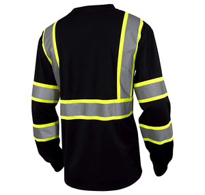 Hi <b>Vis</b> Construction Workwear Long Sleeve Reflective <b>High</b> Visibility <b>T</b>-<b>Shirt</b> with Reflective Stripes for Outdoor Safety Vest - Product Image 1