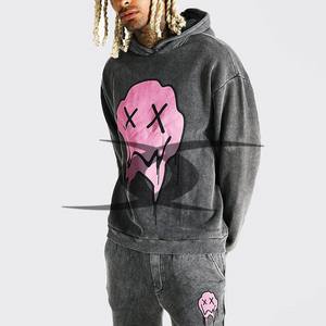 OEM personnalisé unisexe Vintage surdimensionné Hip Hop acide lavage pantalons de survêtement à capuche ensembles soleil fané soleil pour l'hiver Logo imprimer hommes - Product Image 4