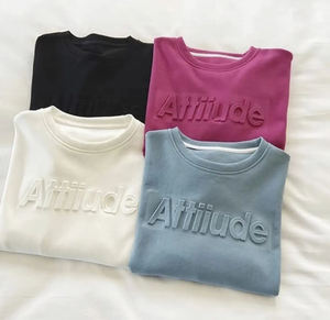 Venta al por mayor de alta calidad 2025 Custom Pullover Streetwear 100% Heavy Cotton Premium Unisex Hombres 3D en relieve sudaderas con capucha - Product Image 3