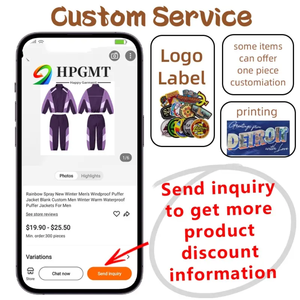 Chaqueta Cortavientos Personalizada de Invierno con Media Cremallera para Hombre, Transpirable, Ligera, de Poliéster/Algodón, con Capucha, Resistente al Viento - Product Image 6