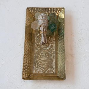 Bandeja de servicio de aluminio con acabado de plata hecha a mano de gran calidad con mango, fabricante de metal con acabado de bronce para servir alimentos tra - Product Image 5