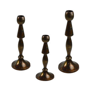 Antique <b>Set</b> of Three Candle Stick Best for Home <b>Bed</b> Room Decor Design Candle Holder Decor Solid Metal Candle Stand - Product Image 4