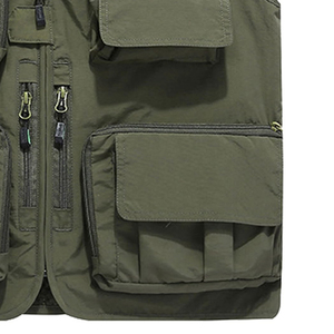 Gilet cargo respirant multi-poches pour hommes en coton et polyester sur mesure avec multi-poches - Product Image 5