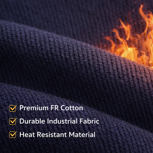 Ropa de Trabajo de Seguridad Ignífuga de Punto FR, Camisa Ignífuga de Algodón Personalizada, Ropa Protectora Resistente a las Llamas FRC, Nivel de Protección D - Product Image 3