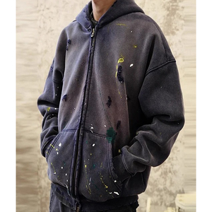Pull Vintage Acid Wash Hoodie Athletic Mid weight Fleece Sweatshirt Streetwear Hoodie - Product Image 6