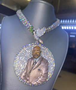 จี้เพชรวงกลมสีเงินสเตอลิง925 14K สีเหลืองทองชุบ5-Ct เพชรโมอิสซาไนต์สำหรับงานปาร์ตี้เท่านั้นจี้เสน่ห์ประเภท - Product Image 2