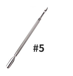 Outil de technicien d'ongles de qualité supérieure poussoir à cuticules tondeuse en acier inoxydable couleur argent double extrémité nettoyant pour vernis à ongles dissolvant - Product Image 5