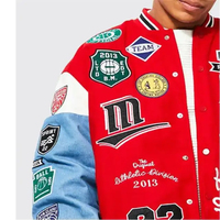 Veste bomber en satin de polyester sur mesure, prix de gros bon marché, veste de baseball d'hiver, veste de cow-boy, fabriquée au Pakistan
