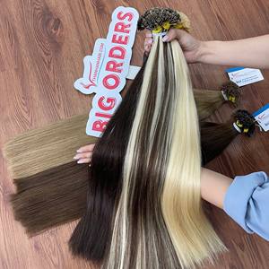 Extensiones de cabello humano de punta plana virgen de alta calidad 100% extensiones de cabello de punta plana vietnamita Pre-Bond Keratin Tip Extensiones de cabello humano - Product Image 5