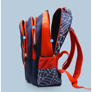 Spiderman Fashionable Anti-Theft <b>Waterproof</b> <b>Backpack</b> for Boys Geometric Pattern Zipper Closure Mesh Polyester Lining Material - Product Image 2