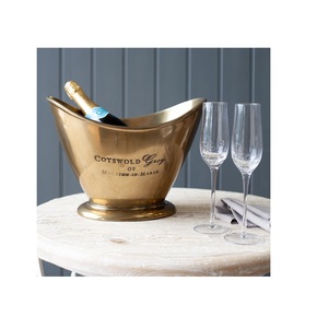 Seau à vin de Champagne en aluminium moulé, personnalisé, fête, avec poignées en anneau, décoration en métal, support, seau à glace à vendre - Product Image 5