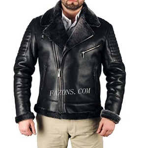 Chaqueta de Motociclista para Hombre, de Piel de Oveja, Estilo Aviador B3, Chaqueta Bomber de Cuero Genuino, Informal, de Moda para Invierno - Product Image 3