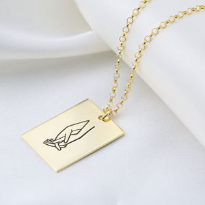 Bijoux en argent Sterling 925 turc avec pendentif à disque rectangulaire - Product Image 4