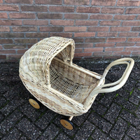 Poupée en rotin faite à la main landau en osier pour bébé poussette chariot pour enfants salle de jeux décor et séance de photographie