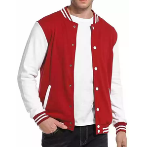 Chaquetas universitarias personalizadas de calidad superior para hombre Chaqueta universitaria blanca y negra sólida transpirable para hombre - Product Image 5