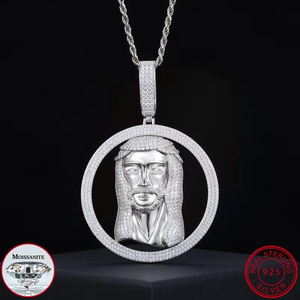 Unisex de alta calidad D Color VVS1 Moissanite Diamond Iced Out Hip Hop Jesús colgante para hombres en plata de ley 925 - Product Image 2