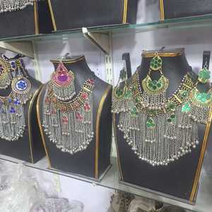 Tailles et couleurs personnalisées ensembles de bijoux de mode afghan meilleur mariage et fête porter des bijoux afghans collier boucles d'oreilles ensembles - Product Image 5