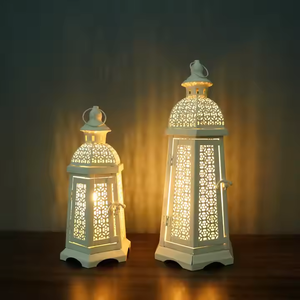 Nueva llegada marroquí ahuecado Ramandan Festival Eid Mubarak candelabro de hierro decoración del hogar linterna - Product Image 2