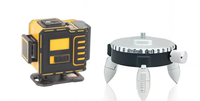 Niveau laser rotatif 4D industriel à 16 lignes vertes auto-nivelant à 360 degrés avec batterie au lithium pour usage extérieur et bricolage