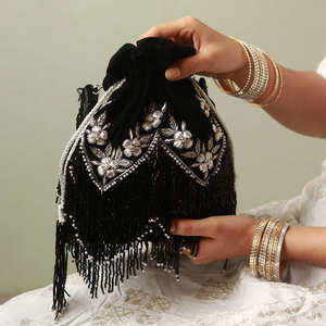 Elegantes Bolsos de Novia Bohemios Geométricos con Borlas, Cadenas de Perlas y Bordados, Cubierta Duradera - Recuerdos para Fiestas y Suministros para Bodas - Product Image 4