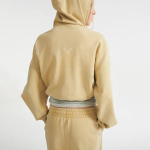 Pantalones de chándal con capucha de algodón pesado de invierno personalizados, conjunto de chándal con cordón para mujer, diseño Vintage lavado con ácido personalizado - Product Image 3