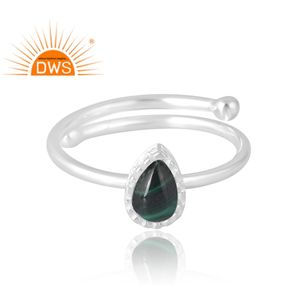 Vente chaude 925 Sterling Silver Natural Malachite Gemstone Ring Bijoux Personnalisés Pour Les Femmes Cadeau Pour Elle - Product Image 3
