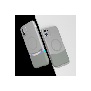 Coque de charge magnétique Netzy M-Safe pour iPhone 11, grise, en silicone, antichoc, protection pour téléphone - Product Image 1
