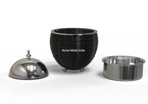 จานอุ่นอาหารหรูหราสีดำทนทานมีสไตล์ชามเสิร์ฟสำหรับสลัดพาสต้าและเครื่องใช้บนโต๊ะอาหารสุดหรูสำหรับการรับประทานอาหารและกิจกรรม - Product Image 3